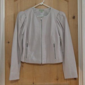 Light grey genuine leather jacket by RYEGRASS, size medium